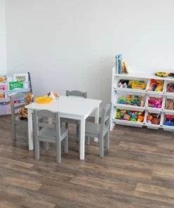 Kids' 4 Tier Bookshelf Organizer Gray/White - Humble Crew -Bookshelves Sales Shop unnamed file 569