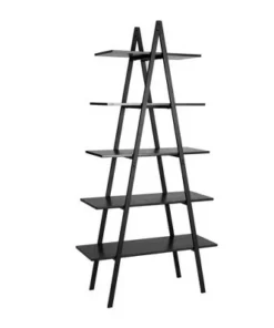Modern Industry Metal/Wooden 5 Tier 'A' Frame Bookcase and Shelves - Glitzhome Black -Bookshelves Sales Shop unnamed file 575