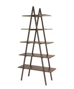 Modern Industry Metal/Wooden 5 Tier 'A' Frame Bookcase and Shelves - Glitzhome Black -Bookshelves Sales Shop unnamed file 581