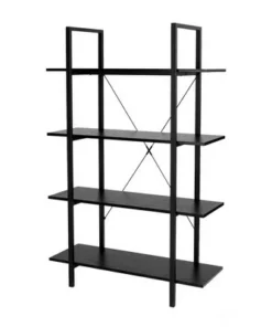 Modern Industry Metal/Wooden 4 Tier Bookcase with Shelves - Glitzhome Black 18 Modern Industry Metal/Wooden 4 Tier Bookcase with Shelves - Glitzhome Black -Bookshelves Sales Shop unnamed file 593