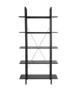 Modern Industry Metal/Wooden 5 Tier Bookcase and Shelves - Glitzhome Black -Bookshelves Sales Shop unnamed file 598