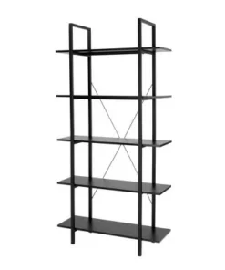 Modern Industry Metal/Wooden 5 Tier Bookcase and Shelves - Glitzhome Black -Bookshelves Sales Shop unnamed file 602