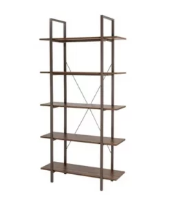 Modern Industry Metal/Wooden 5 Tier Bookcase and Shelves - Glitzhome Black -Bookshelves Sales Shop unnamed file 603