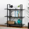 Modern Industry Metal/Wooden 3 Tier Bookcase with Shelves - Glitzhome Walnut -Bookshelves Sales Shop unnamed file 604