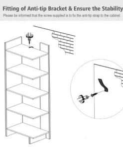 Costway 5-Tier Bookcase Storage Open Shelves Display Unit Room Divider -Bookshelves Sales Shop unnamed file 629