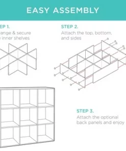 Best Choice Products 9-Cube Bookshelf, Display Storage System, Compartment Organizer w/ 3 Removable Back Panels - Black -Bookshelves Sales Shop unnamed file 64