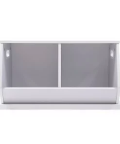 Wood Toy Storage Cubby and Kids' Bookcase White - Humble Crew