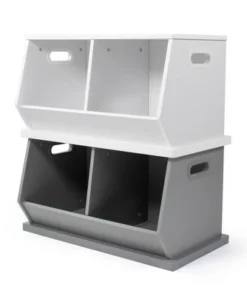 Wood Toy Storage Cubby and Kids' Bookcase White - Humble Crew -Bookshelves Sales Shop unnamed file 644