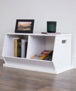 Wood Toy Storage Cubby and Kids' Bookcase White - Humble Crew -Bookshelves Sales Shop unnamed file 646