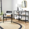 Hearth & Hand W/Magnolia Furniture Wood & Cane 3-Shelf Console Bookcase - Hearth & Hand™ with Magnolia Black