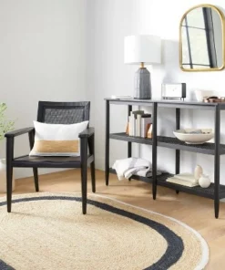 Hearth & Hand W/Magnolia Furniture Wood & Cane 3-Shelf Console Bookcase - Hearth & Handâ„¢ with Magnolia Black