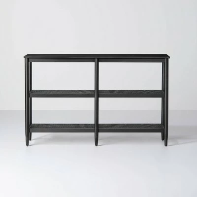 Hearth & Hand W/Magnolia Furniture Wood & Cane 3-Shelf Console Bookcase - Hearth & Hand™ with Magnolia Black 4 Hearth & Hand W/Magnolia Furniture Wood & Cane 3-Shelf Console Bookcase - Hearth & Hand™ with Magnolia Black - Image 2