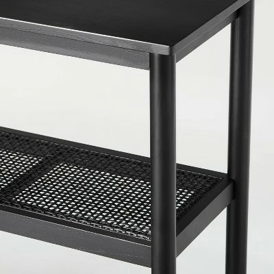 Hearth & Hand W/Magnolia Furniture Wood & Cane 3-Shelf Console Bookcase - Hearth & Hand™ with Magnolia Black 5 Hearth & Hand W/Magnolia Furniture Wood & Cane 3-Shelf Console Bookcase - Hearth & Hand™ with Magnolia Black - Image 3