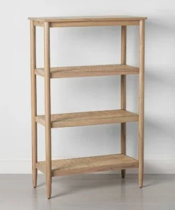 Hearth & Hand W/Magnolia Furniture Wood & Cane Tall 4-Shelf Bookcase - Hearth & Hand™ with Magnolia Black -Bookshelves Sales Shop unnamed file 693