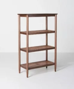 Hearth & Hand W/Magnolia Furniture Wood & Cane Tall 4-Shelf Bookcase - Hearth & Hand™ with Magnolia Black -Bookshelves Sales Shop unnamed file 694