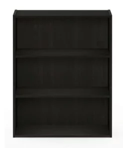 Furinno Pasir 3 Tier Open Storage and Organization Bookshelf Wooden Bookcase Shelf Shelving Unit for Home or Office, Espresso