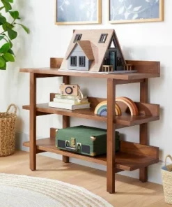 Hearth & Hand W/Magnolia Furniture Lipped 3-Shelf Wood Console Brown - Hearth & Hand™ with Magnolia