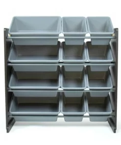 Sumatra Toy Storage Organizer with Storage Bins Espresso/Gray - Humble Crew