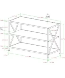 25.62" X Frame Metal and Wood Media Bookshelf - Saracina Home Barnwood -Bookshelves Sales Shop unnamed file 722