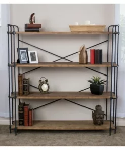 Yorktown 65.5" 4-Shelf Industrial Bookcase Brown - Christopher Knight Home