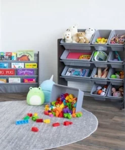 Sumatra Toy Storage Organizer with Storage Bins Espresso/Gray - Humble Crew -Bookshelves Sales Shop unnamed file 75
