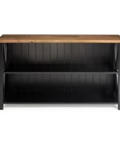 Solid Wood Farmhouse Storage Console - Saracina Home Rustic Oak/black -Bookshelves Sales Shop unnamed file 765