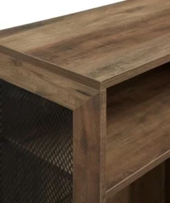 40.25" Grevaldi Urban Industrial Mesh Side Horizontal Bookshelf - Saracina Home Gray Wash -Bookshelves Sales Shop unnamed file 769