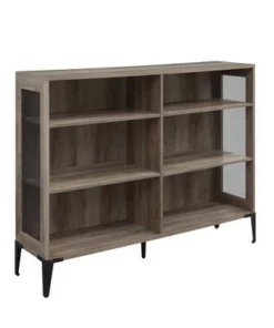 40.25" Grevaldi Urban Industrial Mesh Side Horizontal Bookshelf - Saracina Home Gray Wash -Bookshelves Sales Shop unnamed file 772