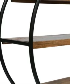 37.5" Dundas Handcrafted Industrial Circular Mango Wood Shelf Natural/Black - Christopher Knight Home -Bookshelves Sales Shop unnamed file 777