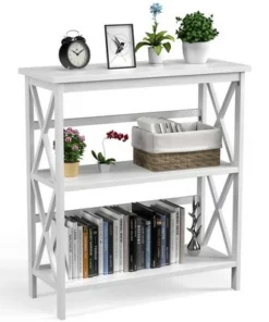 Costway 3-Tier Bookshelf Wooden Open Storage Bookcase for Home Office WhiteBlackCoffeeNatural -Bookshelves Sales Shop unnamed file 788