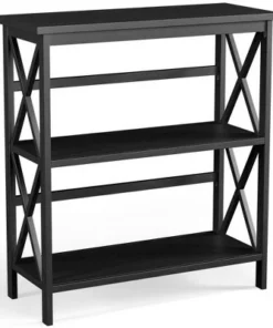Costway 3-Tier Bookshelf Wooden Open Storage Bookcase for Home Office WhiteBlackCoffeeNatural -Bookshelves Sales Shop unnamed file 789