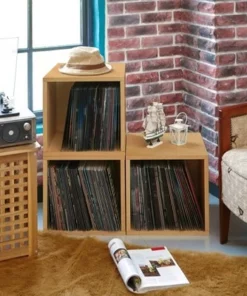 Way Basics Eco Stackable Vinyl Record Storage Cube Natural Wood Grain -Bookshelves Sales Shop unnamed file 796