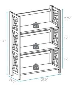 3 Shelf X Design Folding Bookcase - Flora Home Black -Bookshelves Sales Shop unnamed file 814