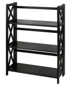 3 Shelf X Design Folding Bookcase - Flora Home Black -Bookshelves Sales Shop unnamed file 815