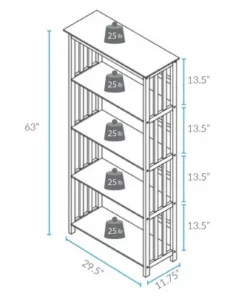 63" 5 Shelf Bookcase White - Flora Home -Bookshelves Sales Shop unnamed file 822
