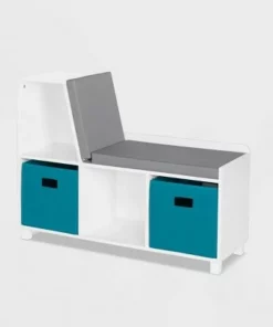 RiverRidge Home Kids' Book Nook Collection Cubby Storage Bench with 2 Bins - RiverRidge Gray -Bookshelves Sales Shop unnamed file 826