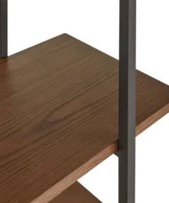 Nathyn 5 Shelf X Back Metal Post Bookshelf - Inspire Q Walnut Brown -Bookshelves Sales Shop unnamed file 846