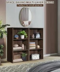 Costway 3 Open Shelf Bookcase Modern Multi-functional Storage Display Cabinet Walnut -Bookshelves Sales Shop unnamed file 85