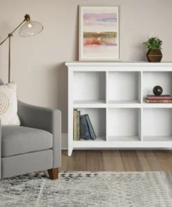 37.2" Carson 6 Bin Organizer Bookcase - Threshold™ White