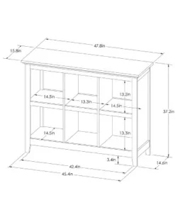 37.2" Carson 6 Bin Organizer Bookcase - Threshold White -Bookshelves Sales Shop unnamed file 860