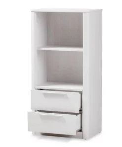 15.47" 2 Drawer Carlingford Modern and Contemporary Whitewashed Wood Bookshelf White - Baxton Studio