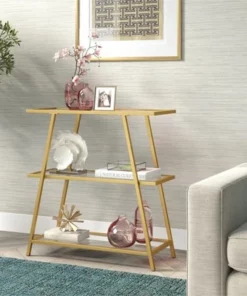 Henn& Hart 36 in. Brass Metal Bookcase - Henn&Hart -Bookshelves Sales Shop unnamed file 884