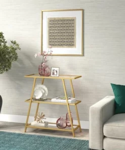 Henn& Hart 36 in. Brass Metal Bookcase - Henn&Hart -Bookshelves Sales Shop unnamed file 886