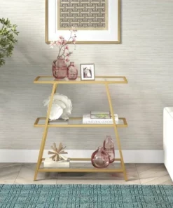 Henn& Hart 36 in. Brass Metal Bookcase - Henn&Hart -Bookshelves Sales Shop unnamed file 889