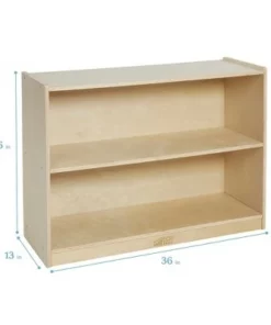 ECR4Kids Birch 2 Shelf Storage Cabinet with Back, Wood Book Shelf Organizer