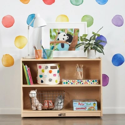ECR4Kids Birch 2 Shelf Storage Cabinet with Back, Wood Book Shelf Organizer 6 ECR4Kids Birch 2 Shelf Storage Cabinet with Back, Wood Book Shelf Organizer - Image 4