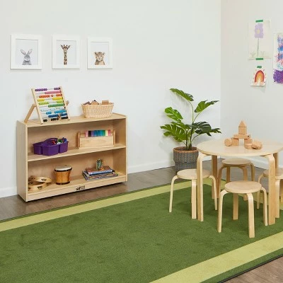 ECR4Kids Birch 2 Shelf Storage Cabinet with Back, Wood Book Shelf Organizer 7 ECR4Kids Birch 2 Shelf Storage Cabinet with Back, Wood Book Shelf Organizer - Image 5