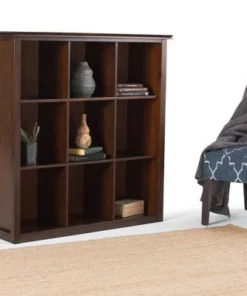 45"x43" Stratford 9 Cube Bookcase and Storage Unit - Wyndenhall Distressed Gray