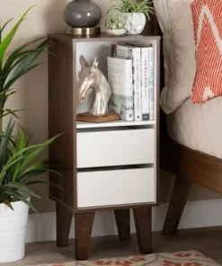 31.22" Senja Two-Tone Finished Wood 2 Drawer Bookcase White/Walnut - Baxton Studio 12 31.22" Senja Two-Tone Finished Wood 2 Drawer Bookcase White/Walnut - Baxton Studio -Bookshelves Sales Shop unnamed file 934