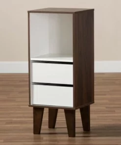 31.22" Senja Two-Tone Finished Wood 2 Drawer Bookcase White/Walnut - Baxton Studio 13 31.22" Senja Two-Tone Finished Wood 2 Drawer Bookcase White/Walnut - Baxton Studio -Bookshelves Sales Shop unnamed file 935